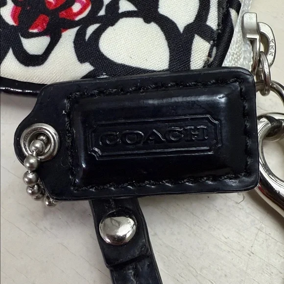 Coach Black and Red Floral Wristlet - Picture 3 of 4